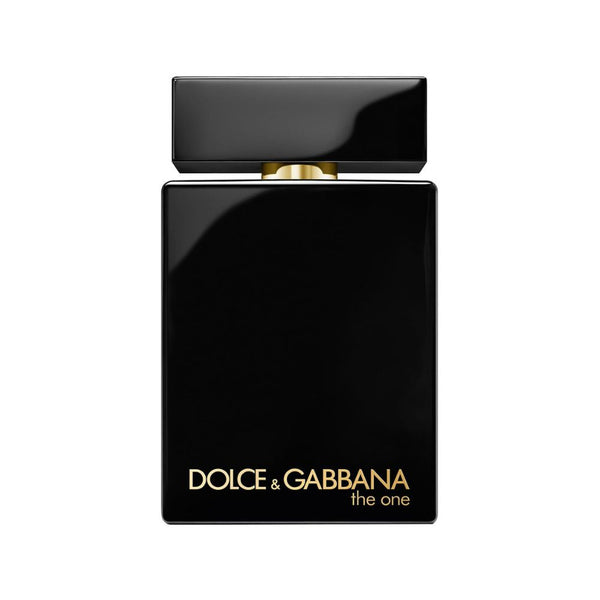 Black Dolce & Gabbana perfume bottle on a white background