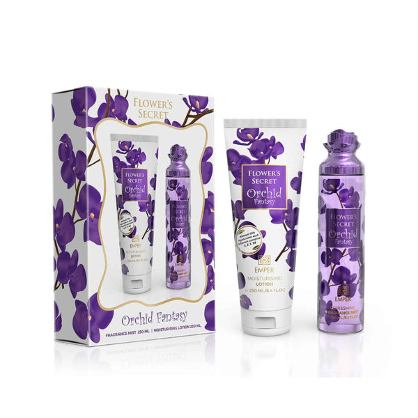 Flower's Secret Orchid Fantasy product set on a white background