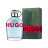 Hugo Boss perfume bottle and packaging on a white background