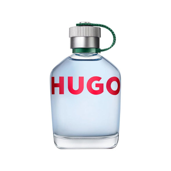 Hugo Boss perfume bottle on a white background