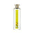 Perfume bottle with a gold cap and clear body featuring a yellow label with floral design on a white background.