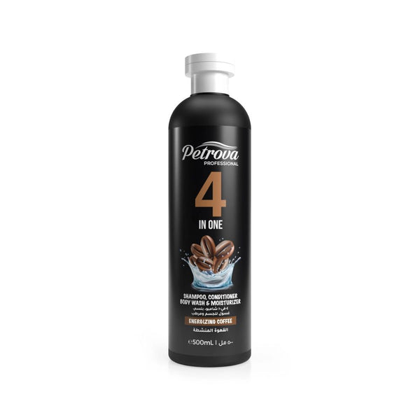 Petrova Professional 4 in 1 Shampoo, Conditioner, Body Wash & Moisturizer (Energizing Coffee)