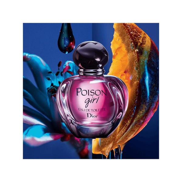 Dior Poison Girl perfume bottle with colorful abstract design