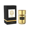 Gold perfume bottle and packaging with 'Criki' branding on a white background