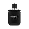Black perfume bottle labeled 'Mankind Hero' by Kenneth Cole on a white background
